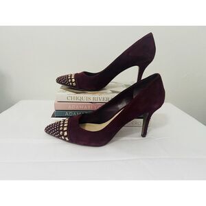 NWOB BCBGeneration Womens Burgundy‎ Studded Pointy Pumps/Heels 6.5M